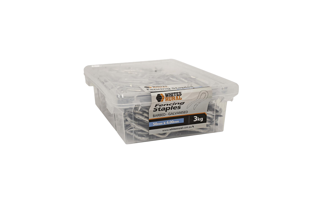 Staples 50 x 4.00mm Fence Barbed 3Kg 12502