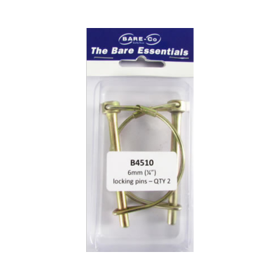 Bare essentials Locking Pins 6mm (1/4") 2pk Bare Co