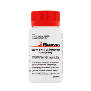 Ranvet Allwormer Dogs 25kg Tablet EACH