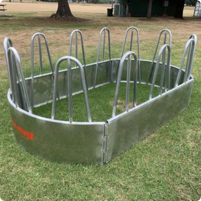 Hay Feeder 4pc Looped Side SQUARE Bale Red River (3 Looped Panel)