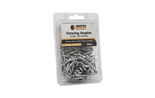 [STAPLE25315500G] Staples Barbed 25 x 3.15mm Fence Galv 500g 12416