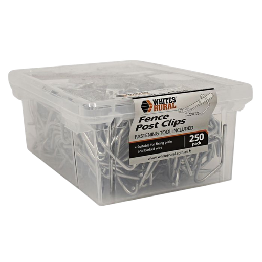 [POSCWW250] Fence Post Clips Whites Wires 250pk