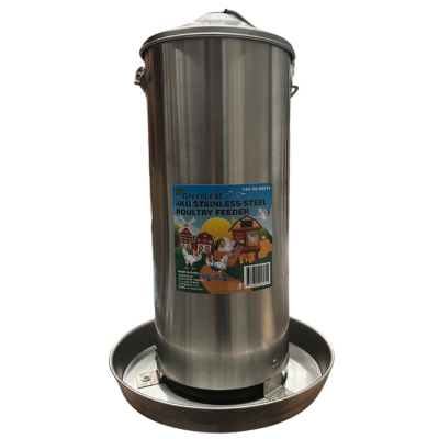 [POULFSS4KG] Poultry Feeder Stainless Steel 4kg Greenleaf