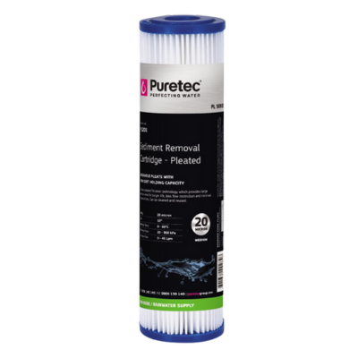 [PL201] Pleated Sediment Cartridge 10 inch 20 Micron PL201 Puretec