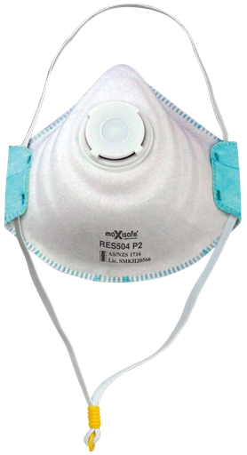 [RES504C-3] Dust Mask P2 With Valve 3pk Techware RES504C-3
