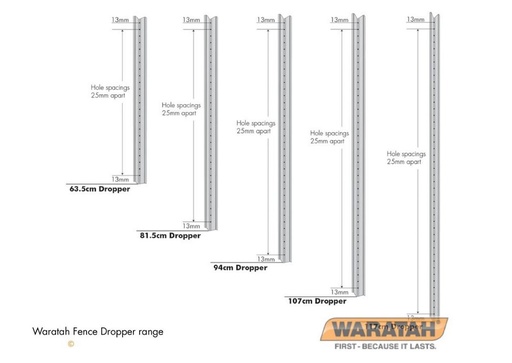 [DROPWT94CM45PK] Waratah Droppers 94cm 45pk