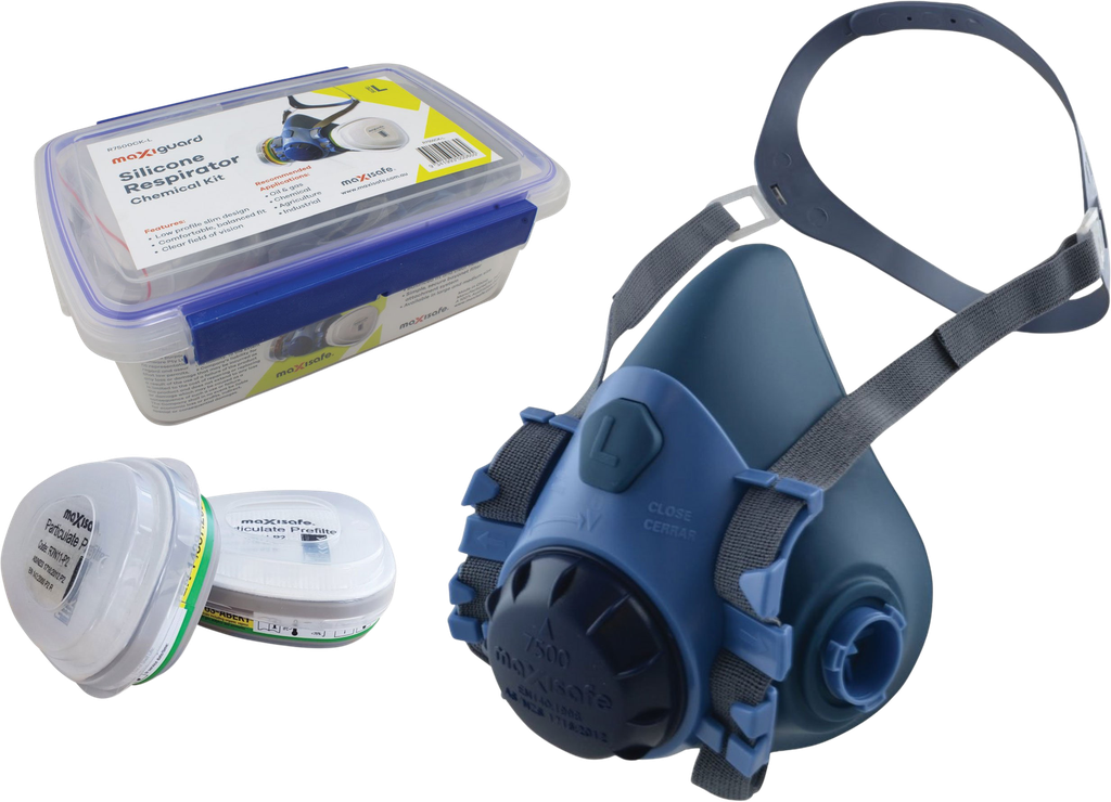 Maxiguard Chemical Silicone Half Mask Respirator Kit MED Techware