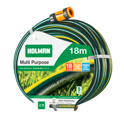 Holman Multi Purpose Hose 18mm x 18m Fitted