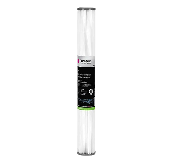 Pleated Sediment Cartridge 20 x 2.5 inch 5 Micron Puretec