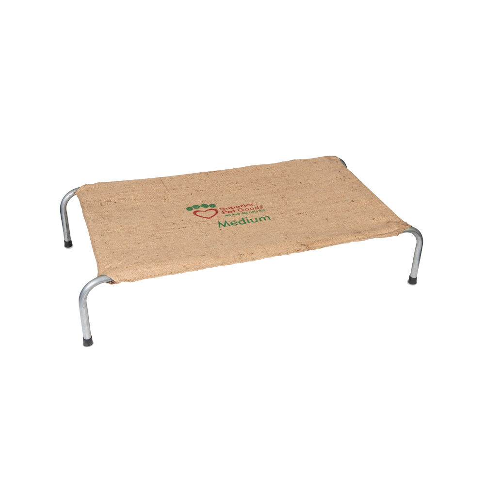 Hessian Dog Bed Steel Frame Medium Fitted
