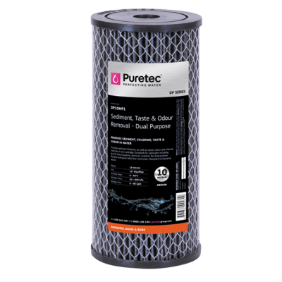 Multi Purpose Carbon Large Diameter Cartridge 10 Micron 10" x 4.5" Puretec