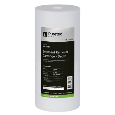 Melt Blown Sediment Large Diameter 10 inch 1 Micron Cartridge MB01LD1 Puretec