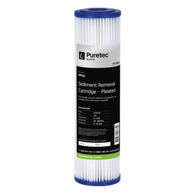 Pleated Sediment Cartridge 5 Micron 2.5" x 10" Puretec