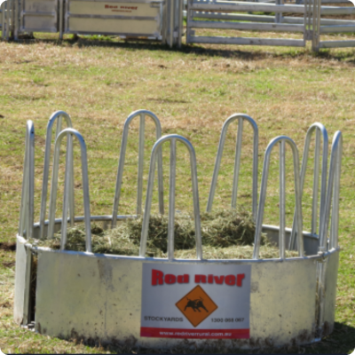 Hay Feeder 3pc Looped Side ROUND Bale Red River (3 Looped Panel)