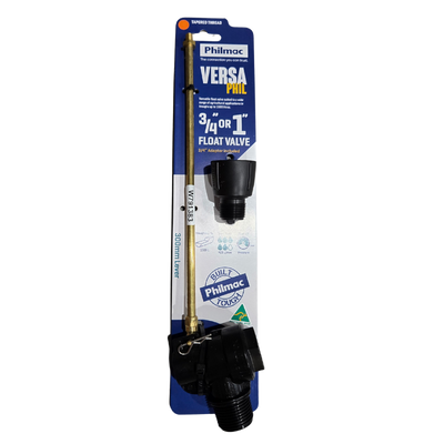 Versa Phil 120 Series Plastic Sleeve Float Valve 20mm & 25mm 1" & 3/4" 300mm Lever Tapered Philmac