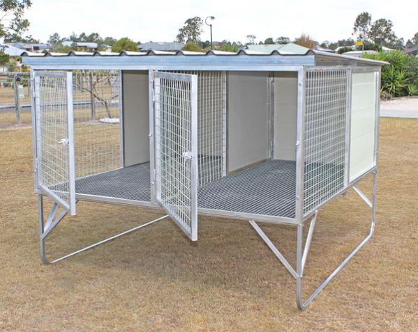 Aussie Box 2 Bay Dog Kennel FRP Floor