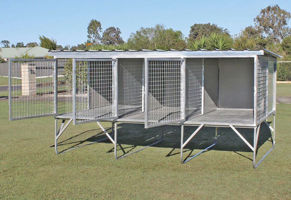 Aussie Box 3 Bay Dog Kennel FRP Floor