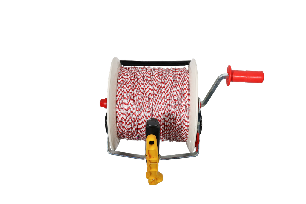 Large Reel Geared 3 to1 Pre-Loaded 500m Red Poly Wire EF36G40D0 Thunderbird