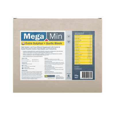 MegaMin Lick Block Extra Sulphur + Garlic 20kg