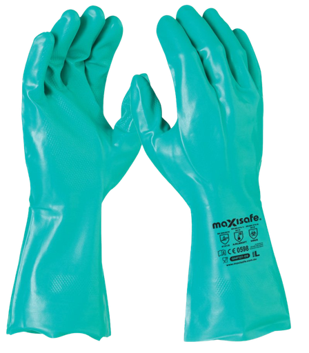 [GNF127-09] Glove Green Nitrile H/D Chemical L Techware