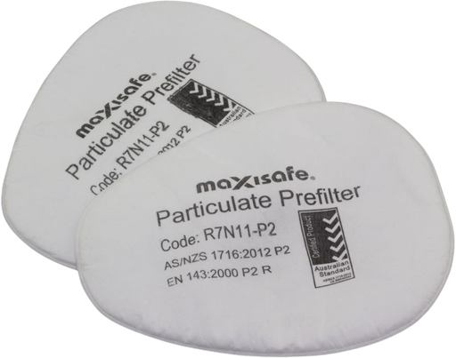 [R7N11-P2] Chemical Mask Particulate Pre Filters 5 pair pk Maxisafe