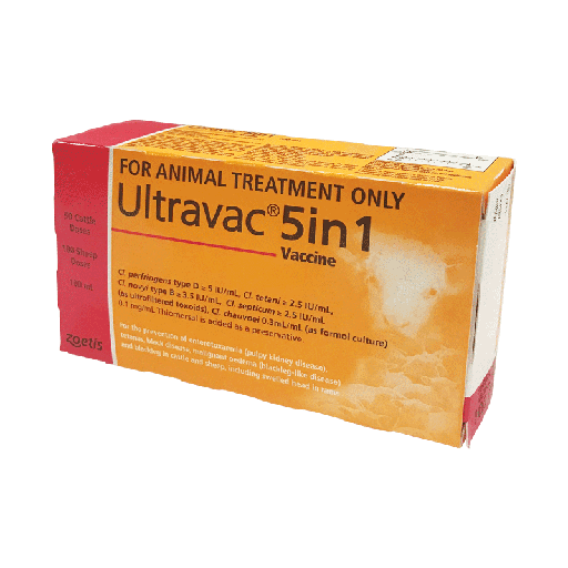 [ULTRAVAC5IN1100ML] Ultravac 5in1 100ml - 50 Head Cattle, 100 Head Sheep Pack