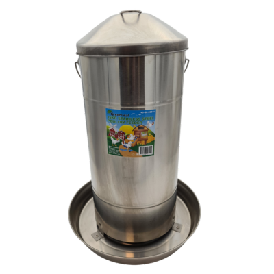 [POULFSS15KG] Poultry Feeder Stainless Steel 15kg Greenleaf