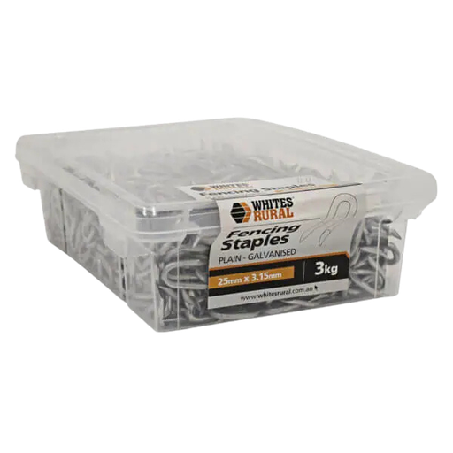 [STAPLEWW25X3153KG] Staples 25 x 3.15mm Fence Galv 3Kg 12412