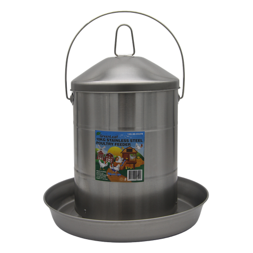 [POULFSS10KG] Poultry Feeder Stainless Steel 10kg Greenleaf