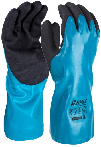 [GNN203-11] G Force Chembarrier Glove 30cm PVC Blue XXL Techware