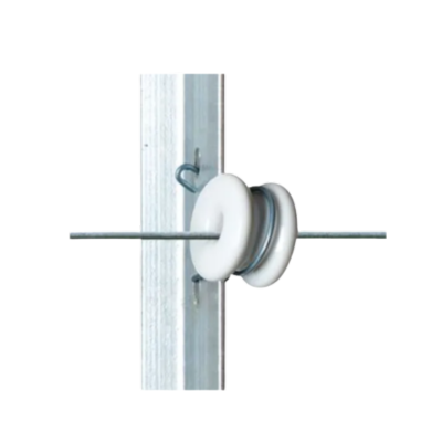 [PORIGJIO200PK] Insulator Clip On JIO Porcelain Reel Steel Post 200pk G71918 Gallagher