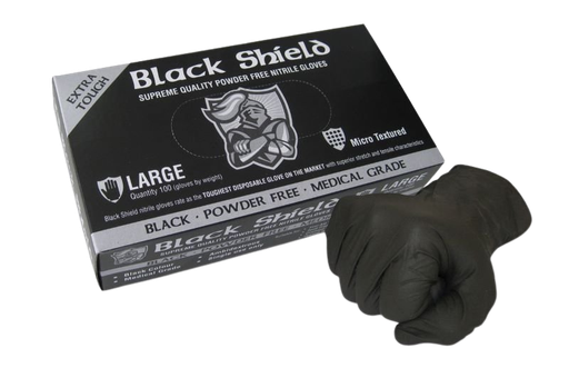 [GNB218XL] Black Shield Extra Heavy Duty Nitrile Gloves XL 100pk Techware