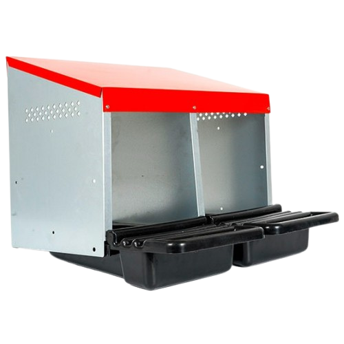 [LAYBOXROLL2METAL] Poultry Layer Box Rollaway Metal 2 Hole WP135