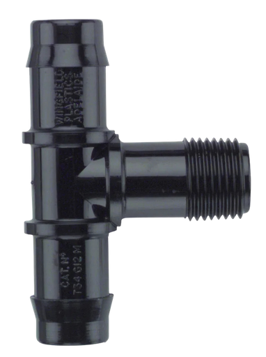 [T34G12M] LD Polly Tee 19mm Line x 1/2" BSP Male