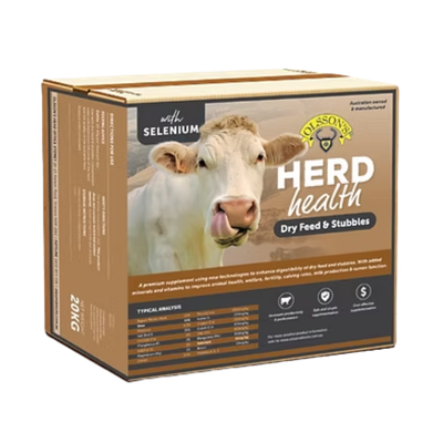[BLOCKHERDDRYSTB20KG] Olsson Block Herd Health Dry Feed & Stubbles Block 20Kg