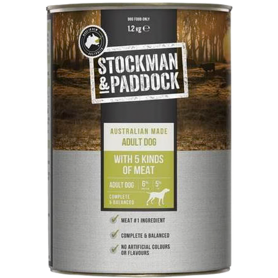 [DOGCANSTK6X1.2KG] Stockman Paddock Cans 5 Kinds Loaf 6 x 1.2kg