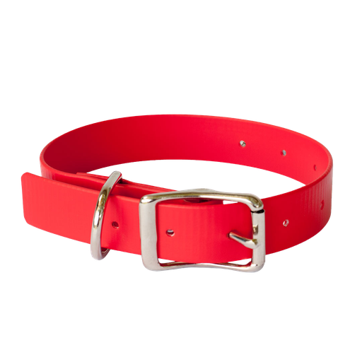 [4689] PVC Dog Collar 70cm Red/Royal